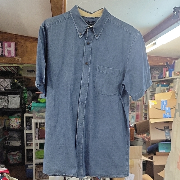 Sadfleback Large Men's Blue Denim Shirt - Picture 1 of 5